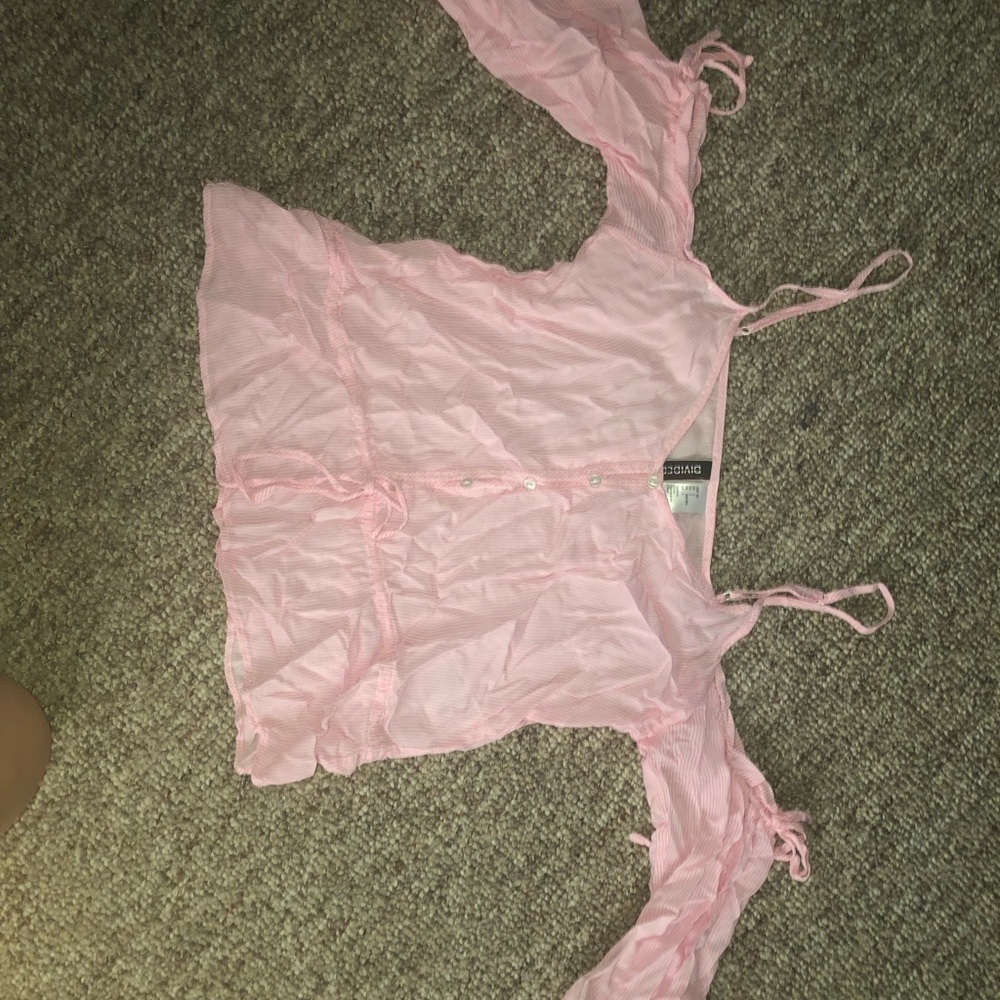 cute pink and white stripped blouse!!